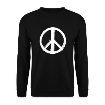 Peace Signe 2 blanc - Sweat-shirt Unisexe - noir - Devant - Alina (178cm) & Michal (187cm)