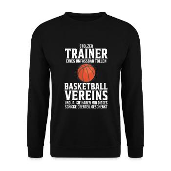 Basketball Trainer Basketballtrainer Geschenk - Unisex Pullover - Schwarz - Vorne - Alina (178cm) & Michal (187cm)