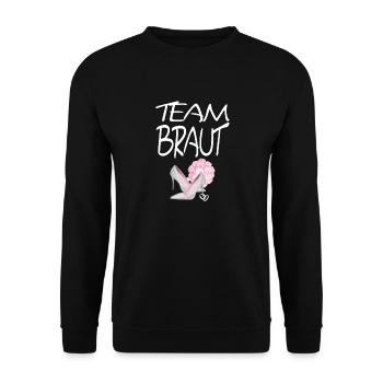 Team Braut edles Junggessellinenabschied Motiv - Unisex Pullover - Schwarz - Vorne - Alina (178cm) & Michal (187cm)