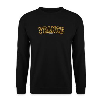 France Paris Bold Retro Logo - Unisex Sweatshirt - black - Front - Alina (178cm) & Michal (187cm)