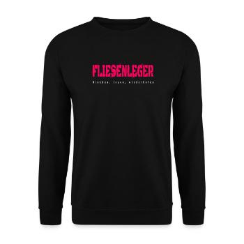 Fliesenleger Design - Unisex Pullover - Schwarz - Vorne - Alina (178cm) & Michal (187cm)