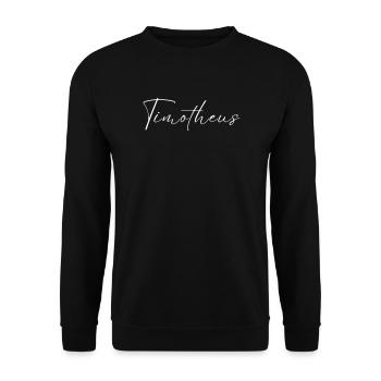 Timothy Name T-Shirt Gift for Men - Unisex Sweatshirt - black - Front - Alina (178cm) & Michal (187cm)