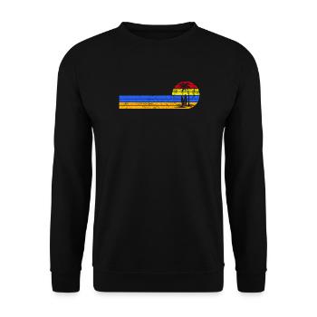 Coucher de soleil vintage sur la plage - Sweat-shirt Unisexe - noir - Devant - Alina (178cm) & Michal (187cm)