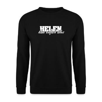 Frau Helen - Unisex Pullover - Schwarz - Vorne - Alina (178cm) & Michal (187cm)