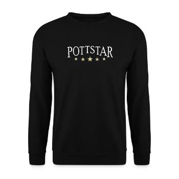 Pottstar, Star aus dem Ruhrpott oder am Kochtopf - Unisex Pullover - Schwarz - Vorne - Alina (178cm) & Michal (187cm)