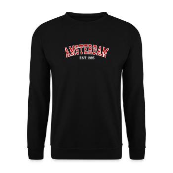 Amsterdam Est.1985 - Sweat-shirt Unisexe - noir - Devant - Alina (178cm) & Michal (187cm)