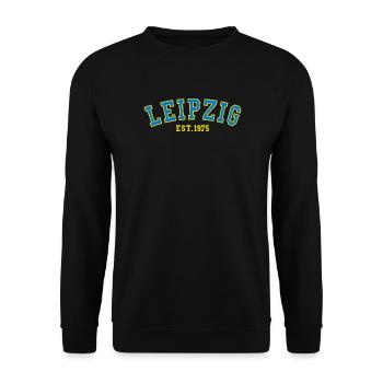 Leipzig Est. 1975 - Unisex Sweatshirt - black - Front - Alina (178cm) & Michal (187cm)