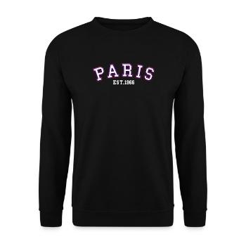 Paris gegründet 1966 - Unisex Pullover - Schwarz - Vorne - Alina (178cm) & Michal (187cm)