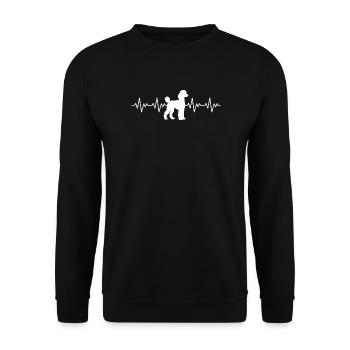 Poodle ECG Heartbeat - Unisex Sweatshirt - black - Front - Alina (178cm) & Michal (187cm)