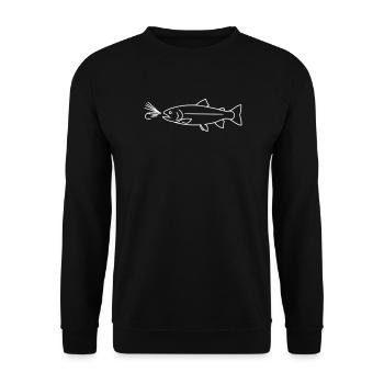 Vecteur de morsure de la truite à la mouche - Sweat-shirt Unisexe - noir - Devant - Alina (178cm) & Michal (187cm)