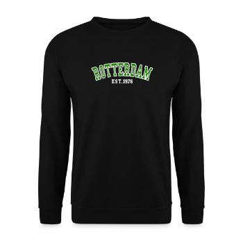 Rotterdam Est. 1976 - Unisex Sweatshirt - black - Front - Alina (178cm) & Michal (187cm)