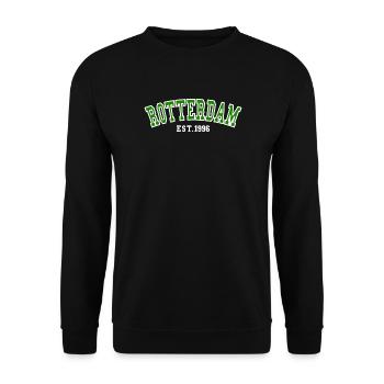 Rotterdam Est. 1996 - Unisex Sweatshirt - black - Front - Alina (178cm) & Michal (187cm)