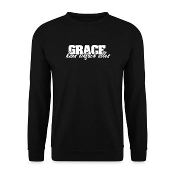 Saying Grace - Unisex Sweatshirt - black - Front - Alina (178cm) & Michal (187cm)