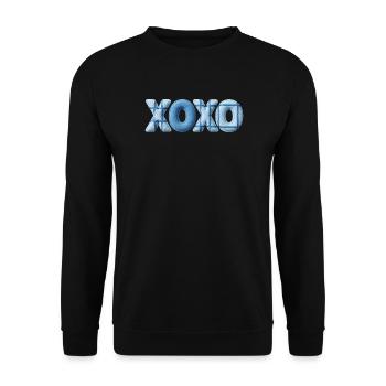 Look patchwork XOXO avec look tissu - Sweat-shirt Unisexe - noir - Devant - Alina (178cm) & Michal (187cm)