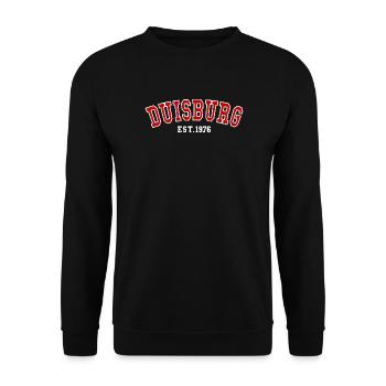 Duisburg Est. 1976 - Unisex Sweatshirt - black - Front - Alina (178cm) & Michal (187cm)