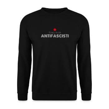  « Siamo tutti antifascisti » – Slogan engagé - Sweat-shirt Unisexe - noir - Devant - Alina (178cm) & Michal (187cm)