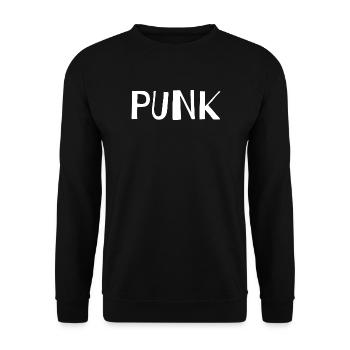 Punk-Logo Urbanes Design - Unisex Pullover - Schwarz - Vorne - Alina (178cm) & Michal (187cm)