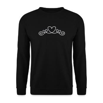 Heart Flourish Line Art - Unisex Sweatshirt - black - Front - Alina (178cm) & Michal (187cm)