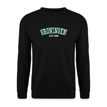 Groningen Est. 1966 - Unisex Sweatshirt - black - Front - Alina (178cm) & Michal (187cm)