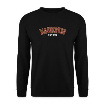 Magdeburg Est. 1976 - Unisex Sweatshirt - black - Front - Alina (178cm) & Michal (187cm)