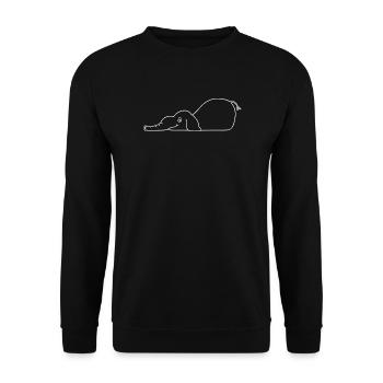 Lustiger Elefant - Unisex Pullover - Schwarz - Vorne - Alina (178cm) & Michal (187cm)
