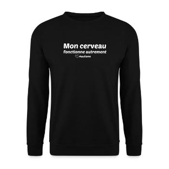 mon cerveau fonctionne autrement - Sweat-shirt Unisexe - noir - Devant - Alina (178cm) & Michal (187cm)