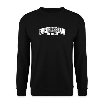Friedrichshain - Ost-Berlin - Bezirk - Deutschland - Unisex Pullover - Schwarz - Vorne - Alina (178cm) & Michal (187cm)