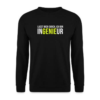 Genie Ingenieur - Unisex Pullover - Schwarz - Vorne - Alina (178cm) & Michal (187cm)