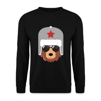 Ours russe, Russie, Poutine, - Sweat-shirt Unisexe - noir - Devant - Alina (178cm) & Michal (187cm)