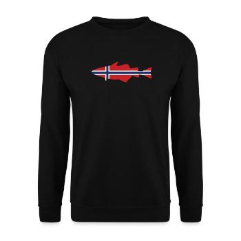 Pollack Norway for anglers who fish in the fjord - Unisex Sweatshirt - black - Front - Alina (178cm) & Michal (187cm)