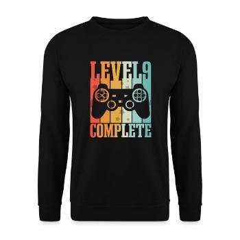 9 Birthday 9 Years Children's Birthday Gift - Unisex Sweatshirt - black - Front - Alina (178cm) & Michal (187cm)