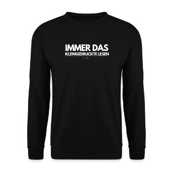 Immer das Kleingedruckte lesen - Ich werde Mama - Unisex Pullover - Schwarz - Vorne - Alina (178cm) & Michal (187cm)
