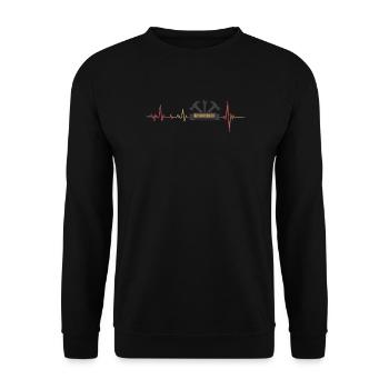 Handwerker mit Herzschlag. - Unisex Pullover - Schwarz - Vorne - Alina (178cm) & Michal (187cm)