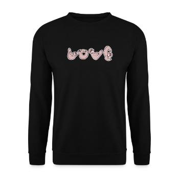 Faultier LOVE Yoga - Unisex Pullover - Schwarz - Vorne - Alina (178cm) & Michal (187cm)