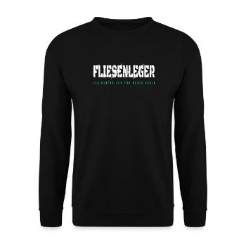 Fliesenleger Design - Unisex Pullover - Schwarz - Vorne - Alina (178cm) & Michal (187cm)