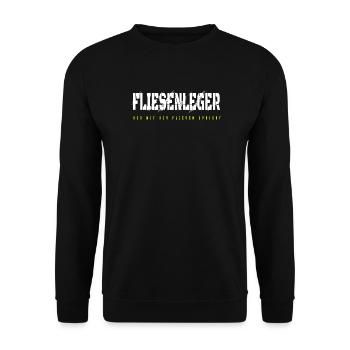 Fliesenleger Design - Unisex Pullover - Schwarz - Vorne - Alina (178cm) & Michal (187cm)