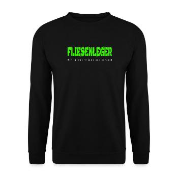 Fliesenleger Design - Unisex Pullover - Schwarz - Vorne - Alina (178cm) & Michal (187cm)