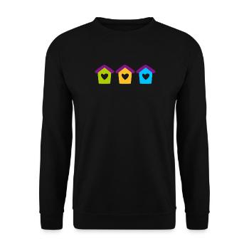 Vogelhaus Home Garten Herz Kinder bunt Haus - Unisex Pullover - Schwarz - Vorne - Alina (178cm) & Michal (187cm)