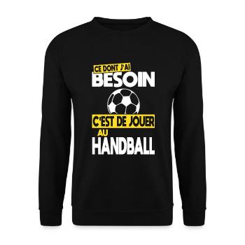 Ce dont j'ai besoin c'est de jouer au Handball - Sweat-shirt Unisexe - noir - Devant - Alina (178cm) & Michal (187cm)