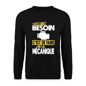 Ce dont j'ai besoin c'est de faire de la Mécanique - Sweat-shirt Unisexe - noir - Devant - Alina (178cm) & Michal (187cm)