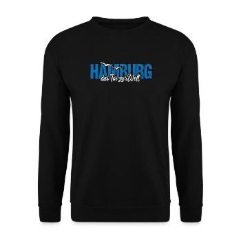 Hamburg das Tor zur Welt - Unisex Pullover - Schwarz - Vorne - Alina (178cm) & Michal (187cm)