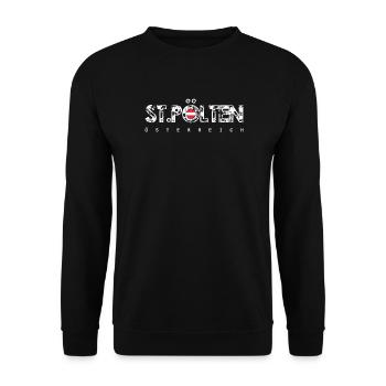Distressed Text with Flag Orb - Unisex Sweatshirt - black - Front - Alina (178cm) & Michal (187cm)