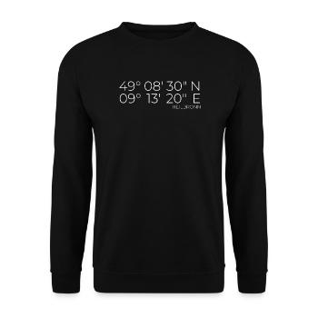 Koordinaten Heilbronn - Unisex Pullover - Schwarz - Vorne - Alina (178cm) & Michal (187cm)