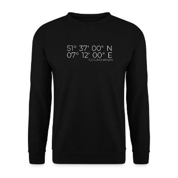 Koordinaten Recklinghausen - Unisex Pullover - Schwarz - Vorne - Alina (178cm) & Michal (187cm)
