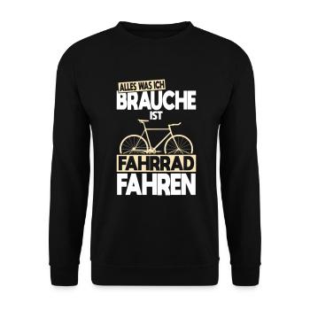 All I need is to ride a bike - Unisex Sweatshirt - black - Front - Alina (178cm) & Michal (187cm)