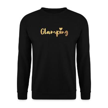 Glamping Herz Gold Luxus Camping Camper - Unisex Pullover - Schwarz - Vorne - Alina (178cm) & Michal (187cm)