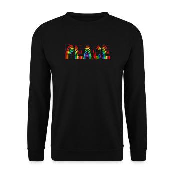Peace bunt Regenbogen - Unisex Pullover - Schwarz - Vorne - Alina (178cm) & Michal (187cm)