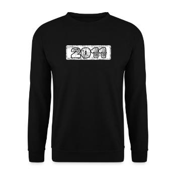 Vintage 2011 Hand Drawn Font - Unisex Sweatshirt - black - Front - Alina (178cm) & Michal (187cm)