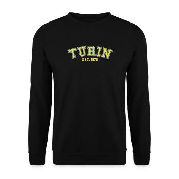 Turin Est.1975  - Unisex Sweatshirt - black - Front - Alina (178cm) & Michal (187cm)