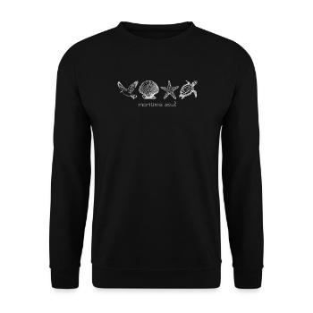 maritime soul Ozean inspiriert für Strandliebhaber - Unisex Pullover - Schwarz - Vorne - Alina (178cm) & Michal (187cm)